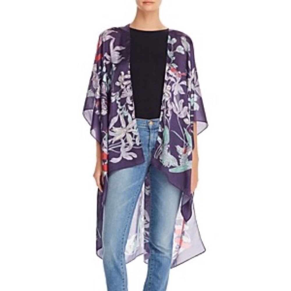 Echo Womens Wildflower Ruana. Blue Multi Os